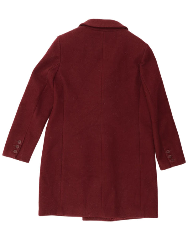 Oasis Damen Zweireihiger Mantel UK 16 Large Burgunderrot Polyester
