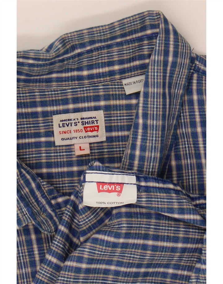 Levi's Herrenhemd, groß, blau kariert, Baumwolle
