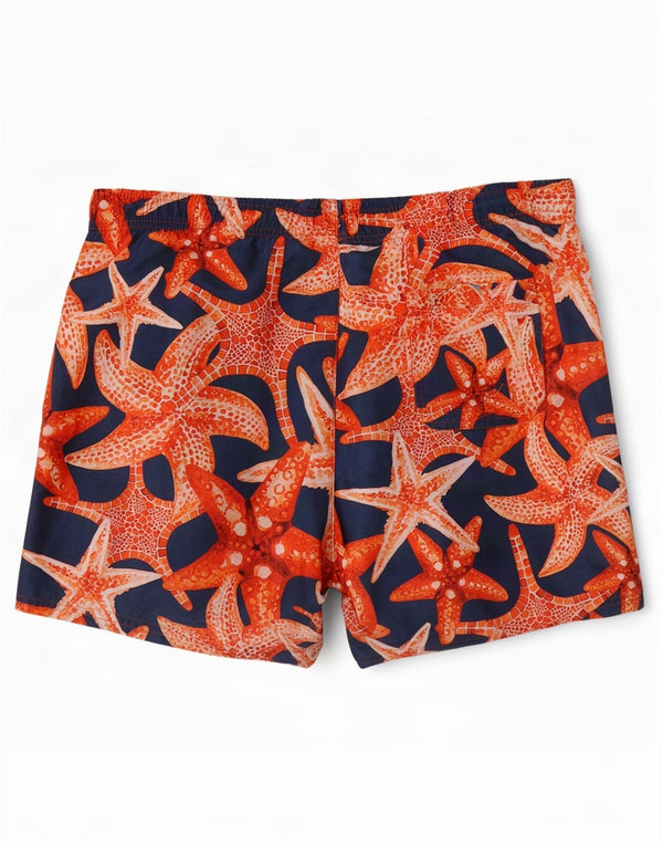 Hugo Boss Mens Abstract Pattern Swimming Shorts Large Navy Blue Polyamide