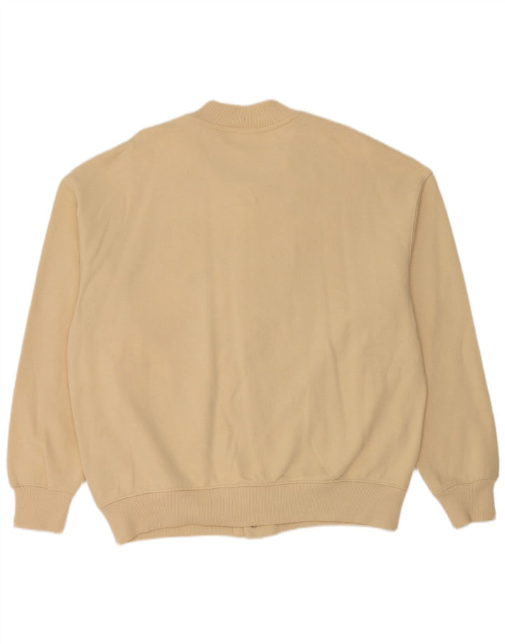 Zara Herren Varsity Jacke UK 42 XL Beige Baumwolle