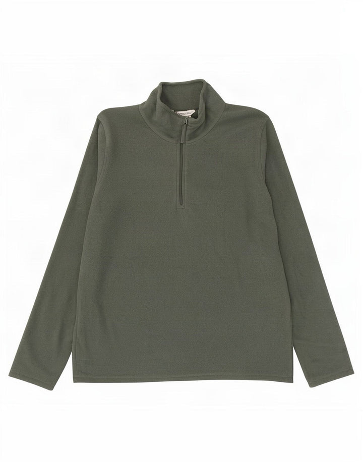 Mountain Warehouse Damen-Fleecepullover mit Reißverschluss am Kragen, UK 14, Mittel Khaki
