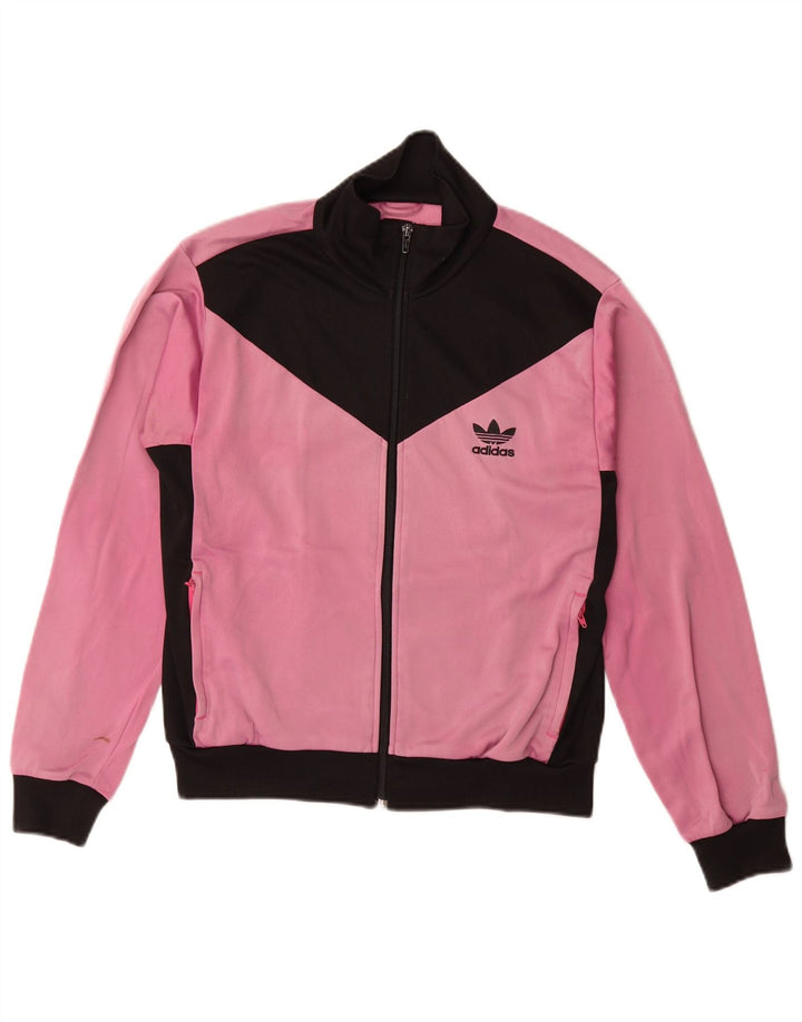 Adidas Damen-Trainingsanzug-Top-Jacke, EU 40, mittelrosa, Colourblock-Polyamid