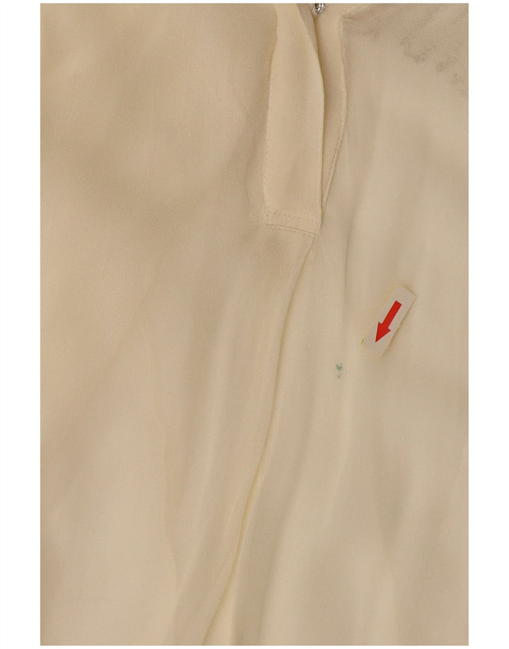 Mango Damen Durchsichtiges Blusenoberteil UK 12 Mittelweiße Viskose