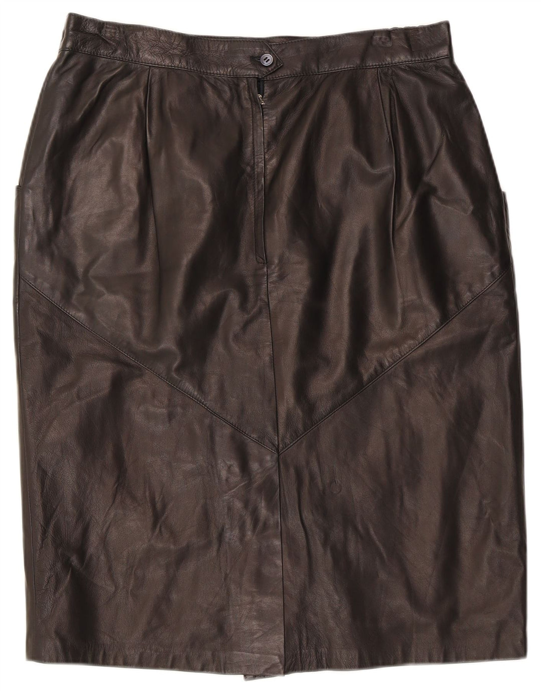 Vintage Damen Lederrock W32 Großes schwarzes Leder