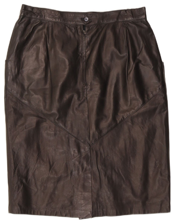 Vintage Damen Lederrock W32 Großes schwarzes Leder