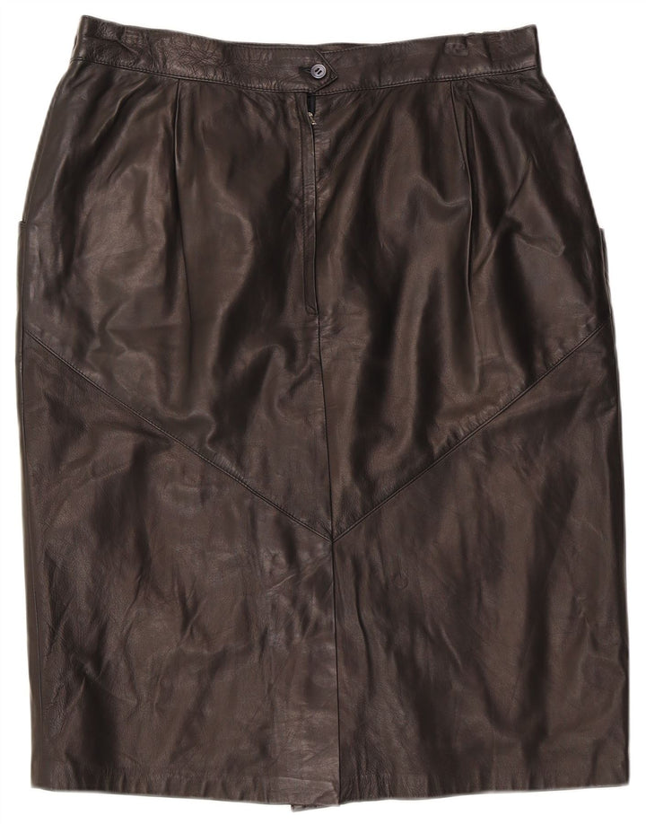 Vintage Damen Lederrock W32 Großes schwarzes Leder