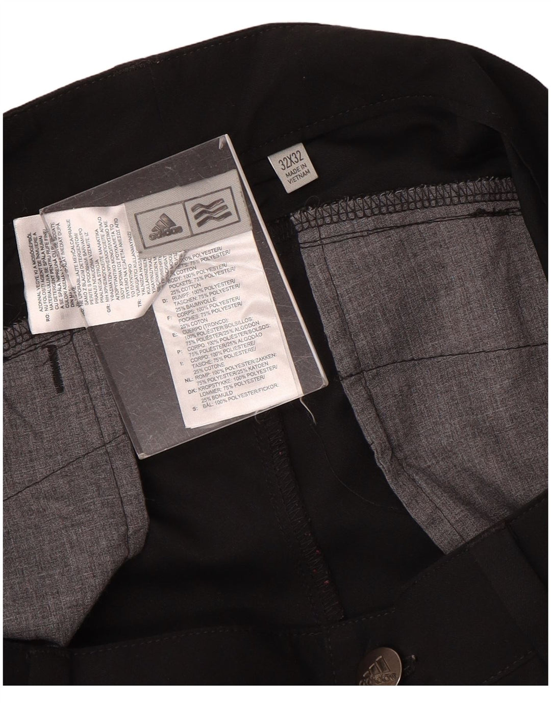 Adidas Herren Slim Chino Hose W32 L32 Schwarz Polyester