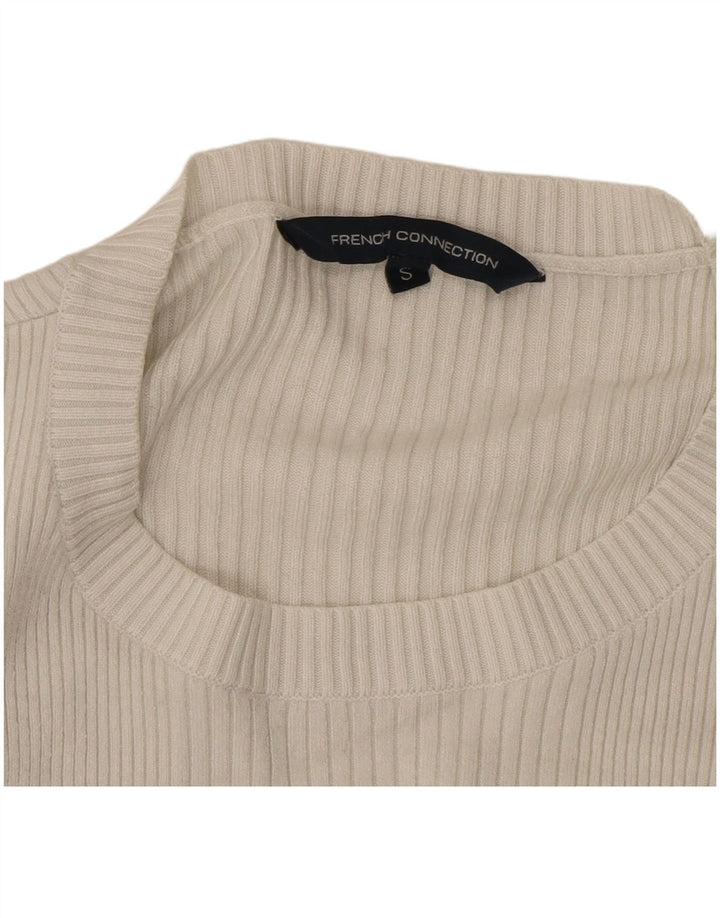 French Connection Damen Top Langarm UK 10 Small Weiß