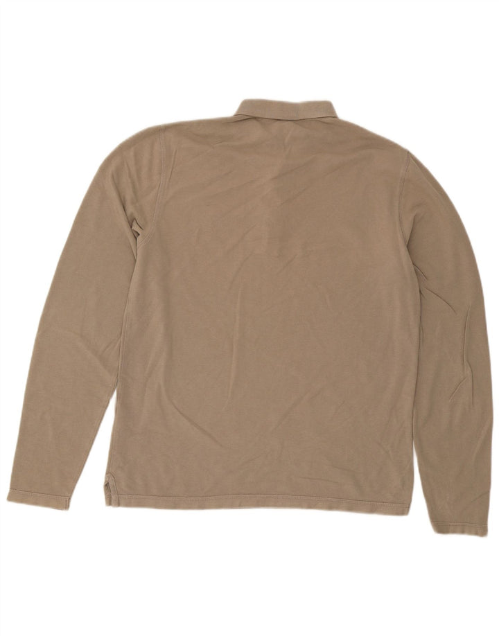 All Saints Herren-Langarm-Poloshirt aus mittelbeiger Baumwolle