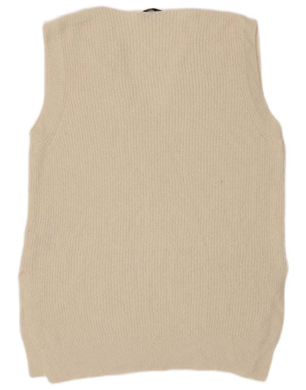 Zara Herren Weste Tank Top Small Beige Baumwolle