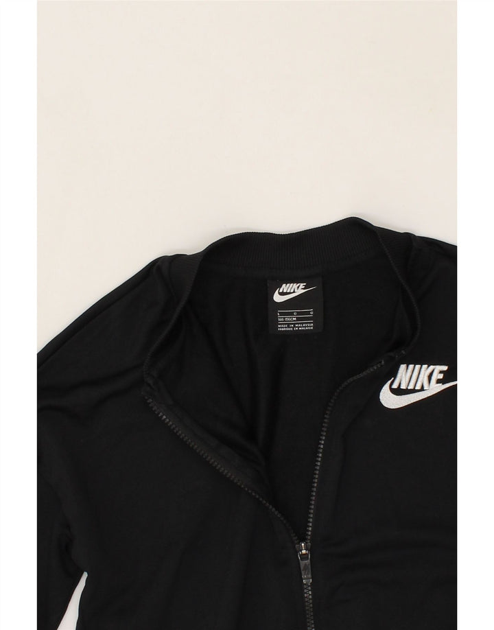 NIKE Boys Graphic Tracksuit Top Jacket 12-13 Years Large Black Polyester Vintage Nike and Second-Hand Nike from Messina Hembry 