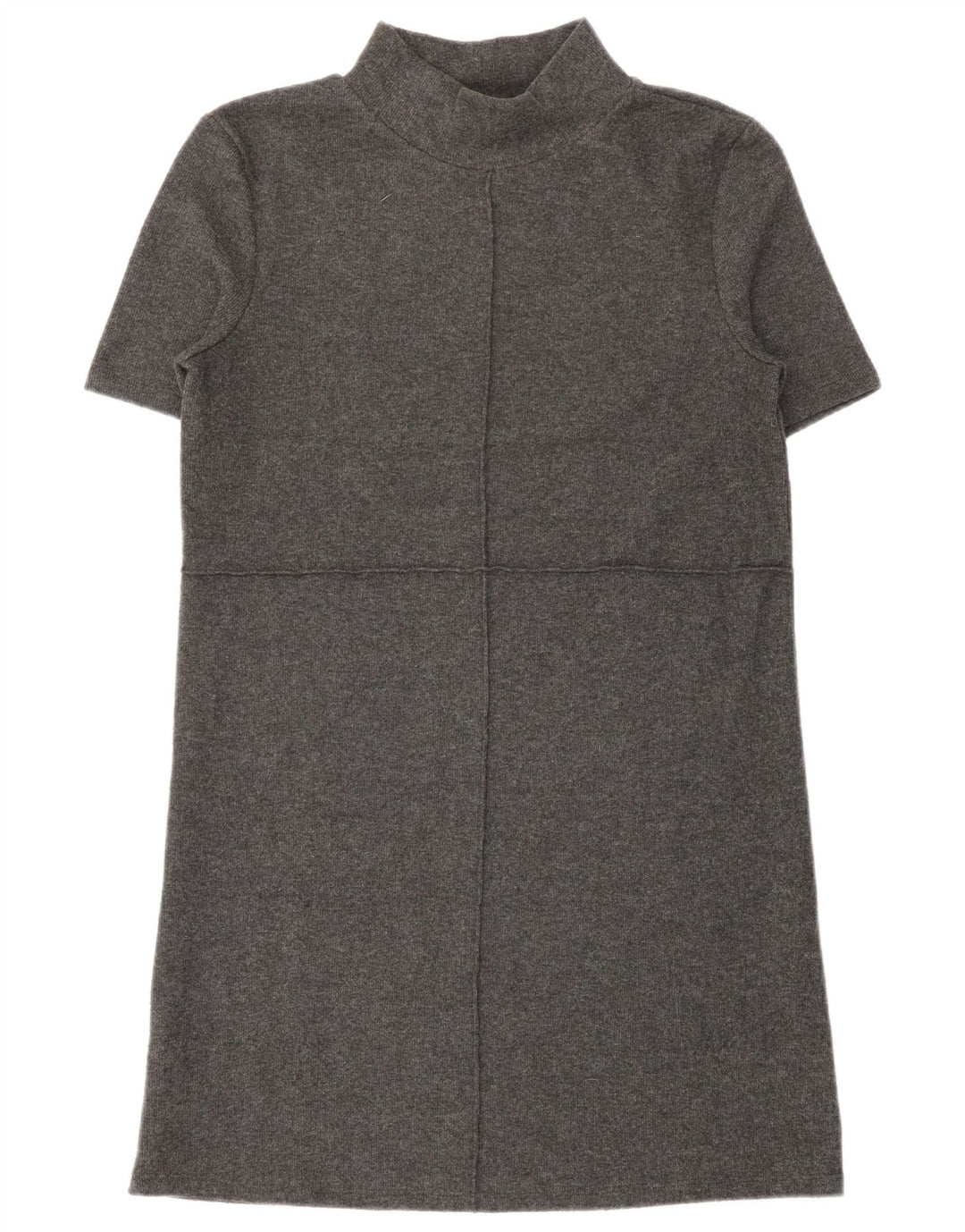 Zara Damen-Pulloverkleid mit kurzen Ärmeln, Gr. 10, Größe S, Grau, Polyester