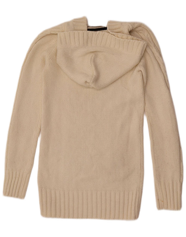Zara Damen Kapuzenpullover UK 12 Medium Off White