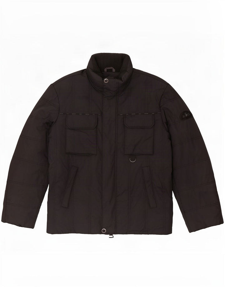 Trussardi Jeans Herren Wattierte Jacke IT 48 Mittelschwarzes Polyester