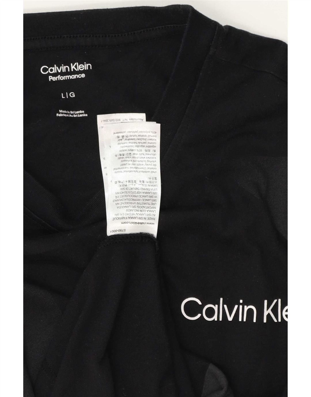 Calvin Klein Herren T-Shirt Top Large Schwarz Geometrisch Baumwolle