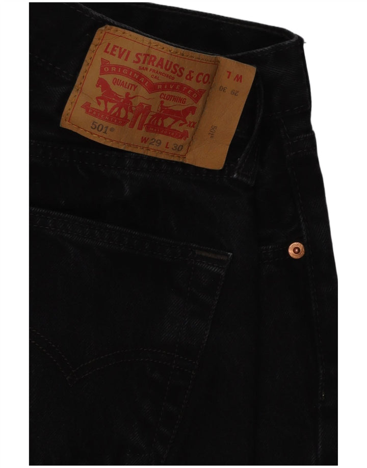 Levi's Herren 501 Straight Jeans W29 L30 Schwarze Baumwolle