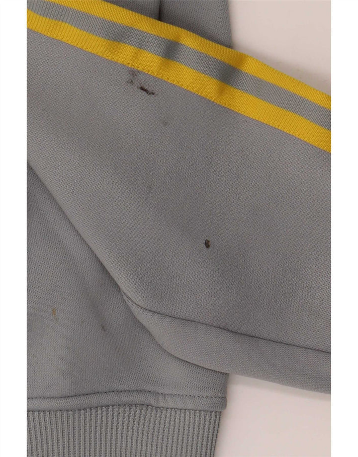 Adidas Damen Zip Hoodie Pullover UK 12 Mittelgraues Polyester