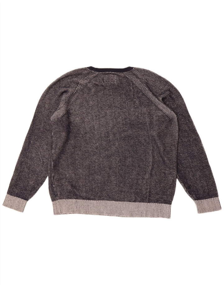 Jack & Jones Herren-Pullover mit Rundhalsausschnitt, XL, graue Baumwolle