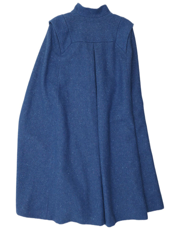 Jimmy Hourihan Damen Cape-Mantel UK 14 Mittelblau meliert Schurwolle