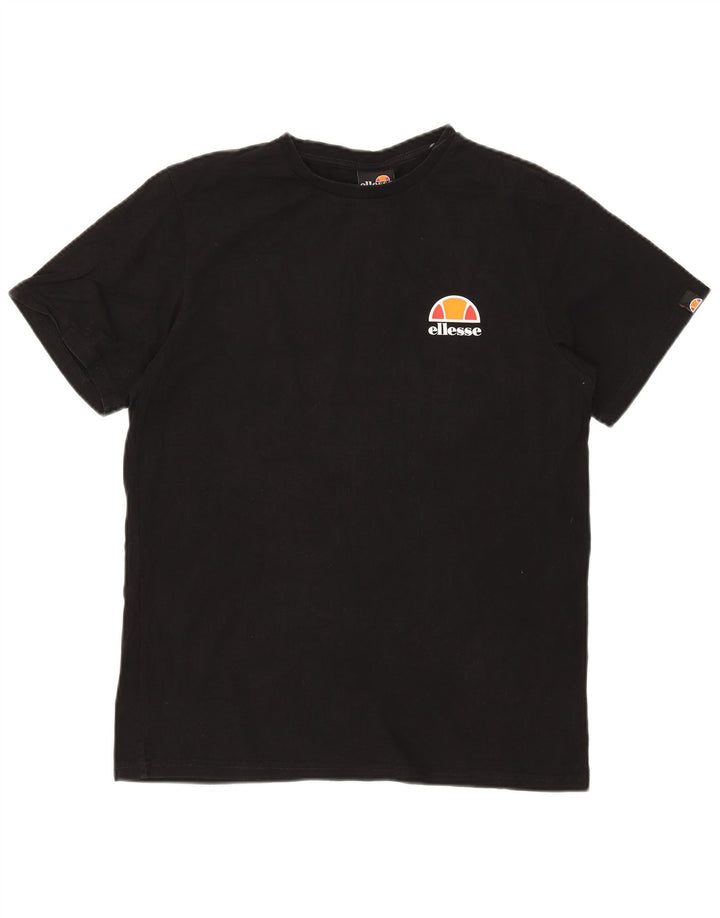 ELLESSE Damen T-Shirt Top UK 12 Medium Schwarz