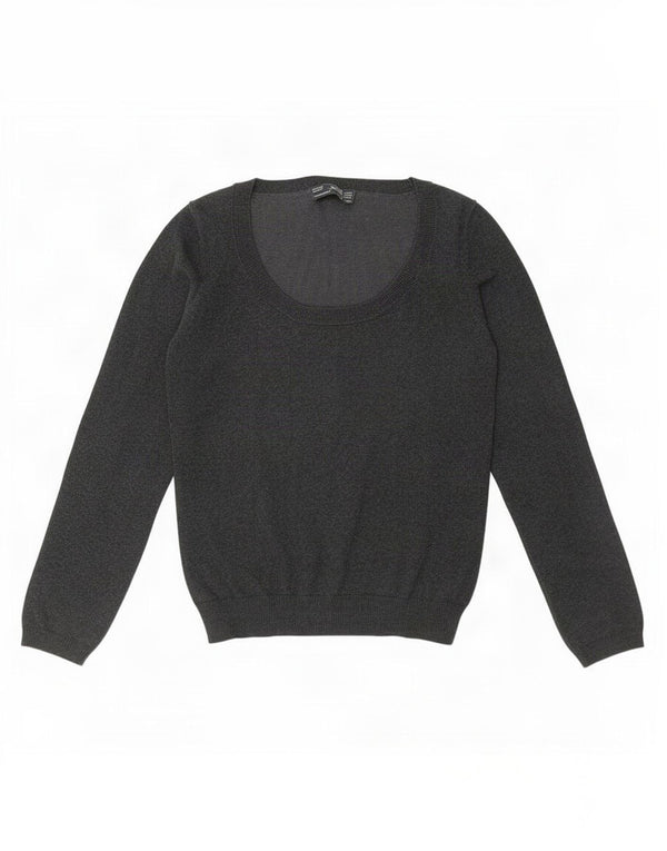 Zara Damen-Pullover mit U-Boot-Ausschnitt, UK 18, XL, graue Baumwolle
