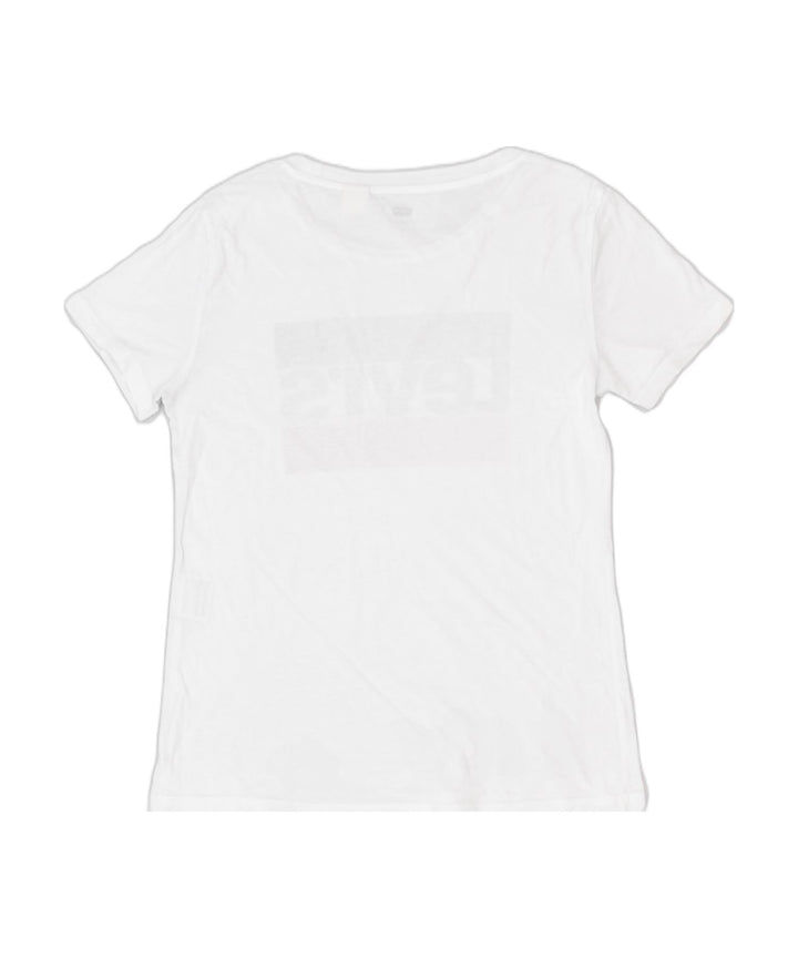 LEVI'S Womens Graphic T-Shirt Top UK 6 XS Off White Cotton | Vintage | Thrift | Second-Hand | Used Clothing | Messina Hembry 