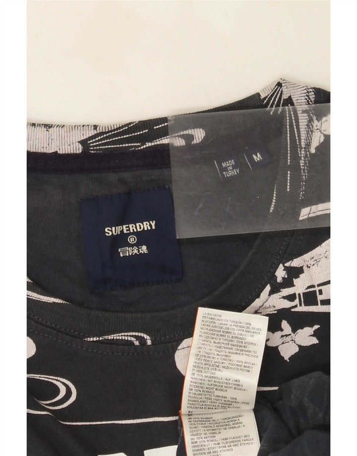 Superdry Herren Grafik-T-Shirt-Oberteil aus Baumwolle in Mittelschwarz mit Blumenmuster