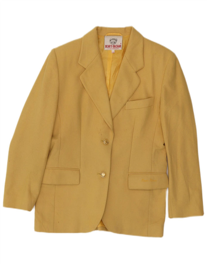 Laura Biagiotti Damen 2-Knopf-Blazerjacke IT 42 Mittelgelb