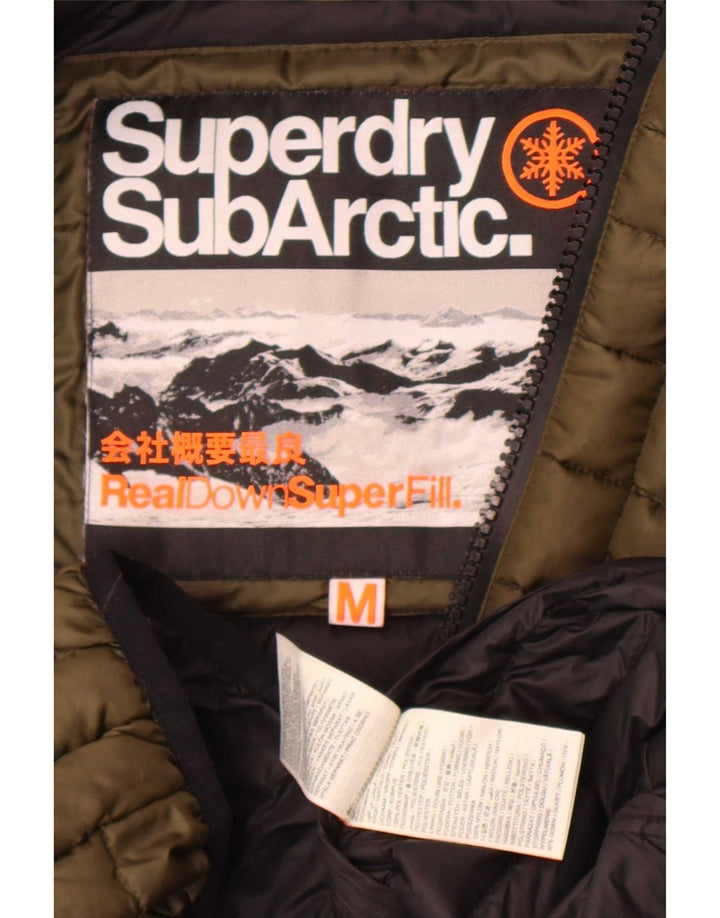 Superdry Herren Wattierte Jacke UK 38 Medium Khaki Polyester