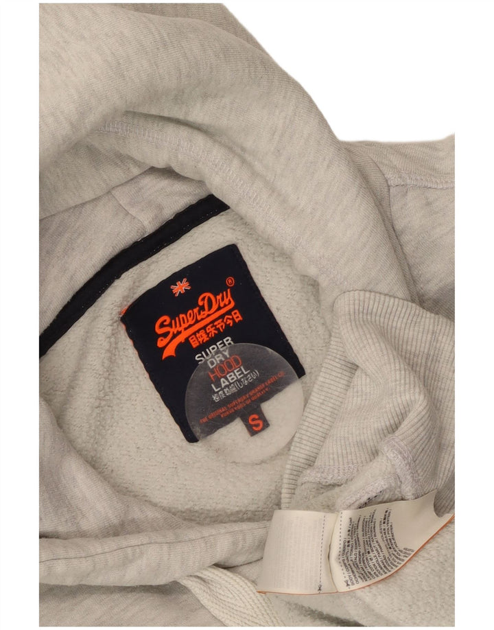 Superdry Damen-Pullover mit übergroßem grafischem Kapuzenpullover, Gr. 10, Größe S, Grau, Baumwolle