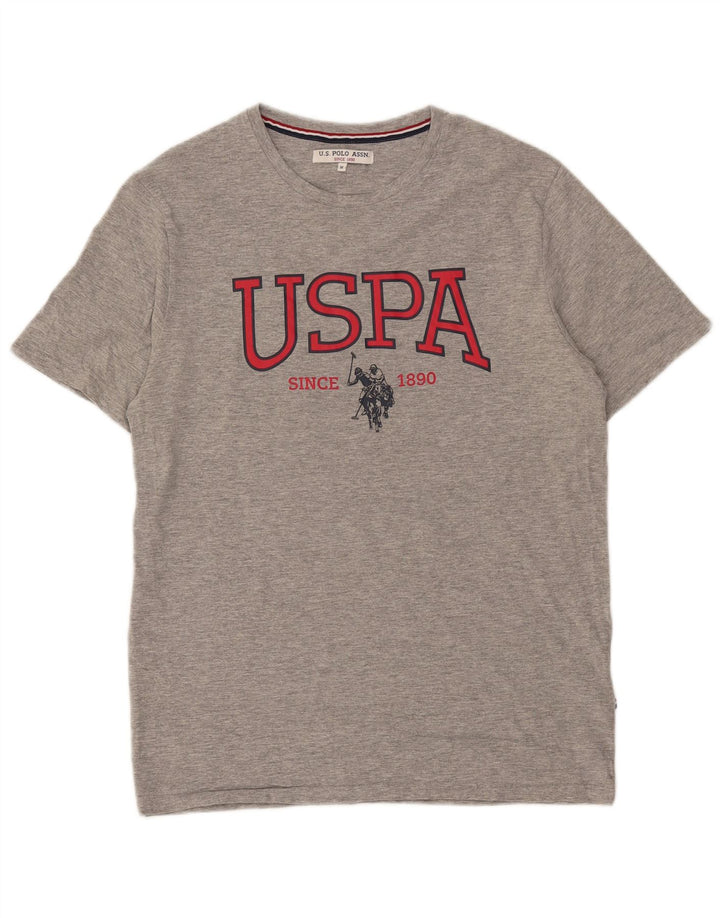 U.S. POLO ASSN. Mens Graphic T-Shirt Top Medium Grey Cotton