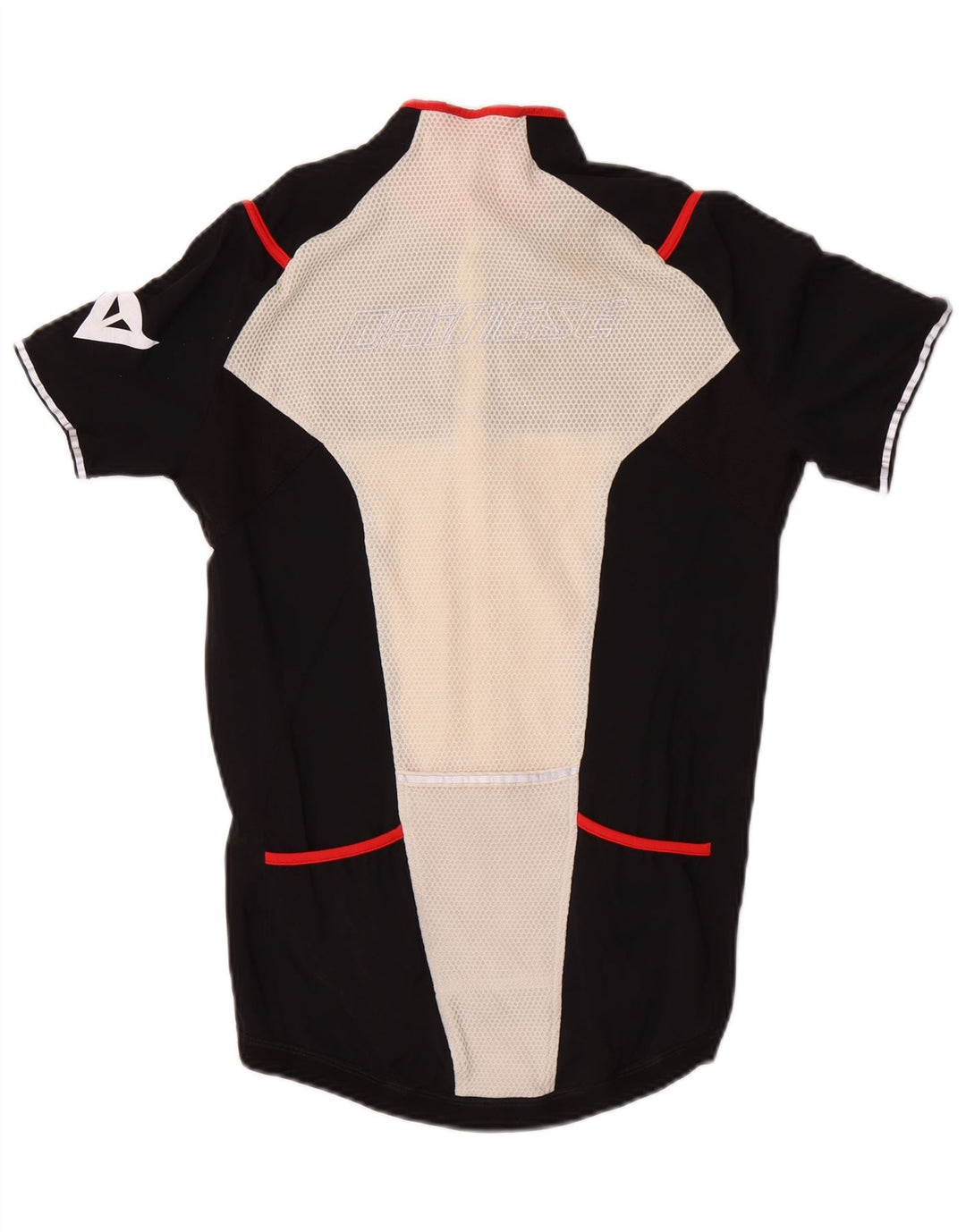 Dainese Herren Kurzarm-Jersey-Oberteil mit Reißverschluss am Hals, mittelschwarz, Farbblock