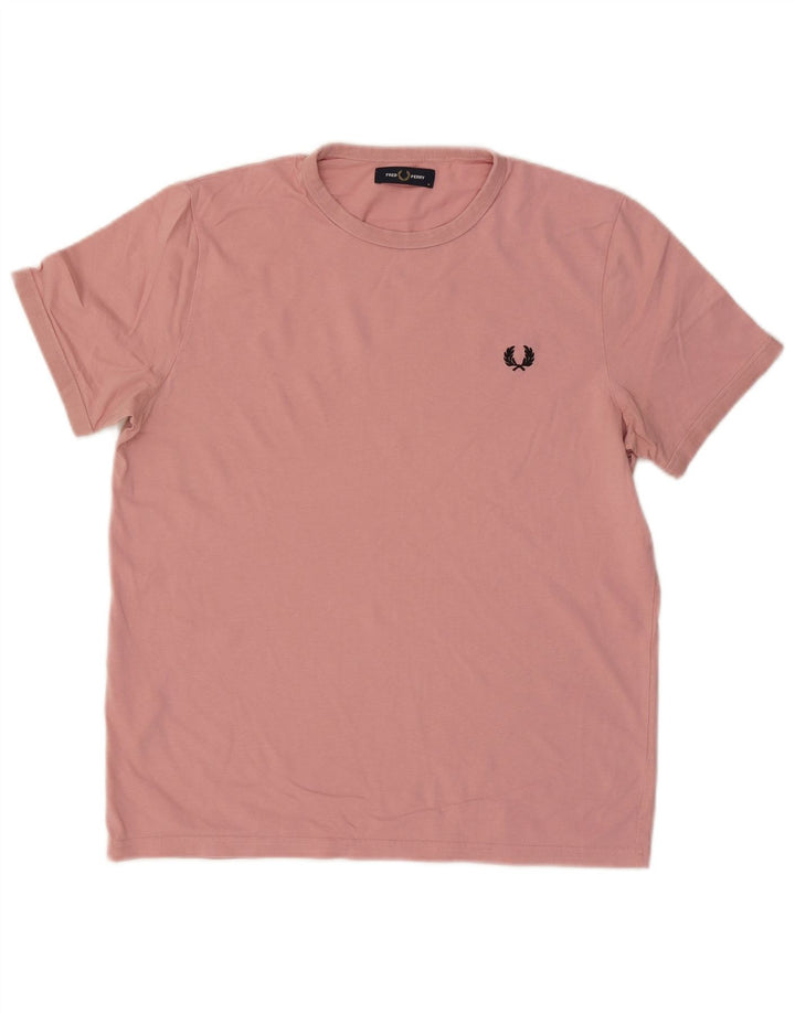Fred Perry Herren T-Shirt Top Mittelrosa Baumwolle