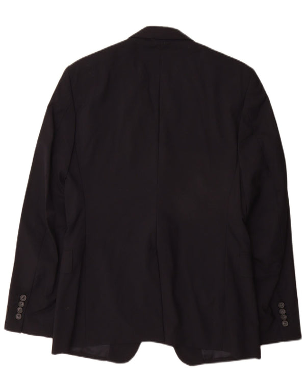 Prada Herren-Blazerjacke mit 2 Knöpfen, IT 48, mittelmarineblaue Wolle