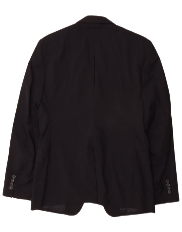 Prada Herren-Blazerjacke mit 2 Knöpfen, IT 48, mittelmarineblaue Wolle