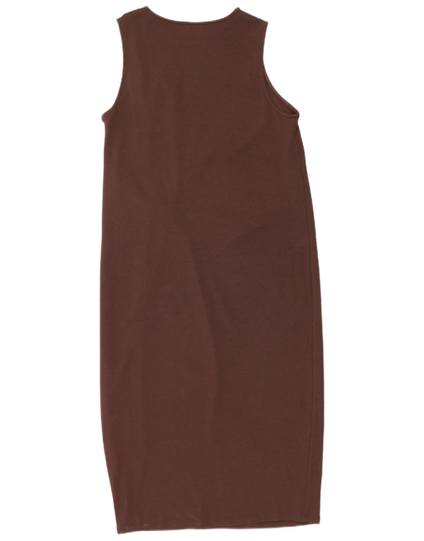 Zara Damen ärmelloses Basic-Kleid UK 10 Small Braun