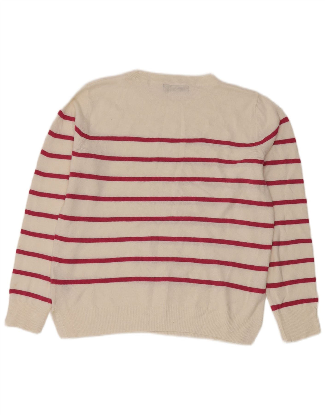 Marks & Spencer Damen-Pullover mit Rundhalsausschnitt, Gr. 10, Größe S, weiß gestreift
