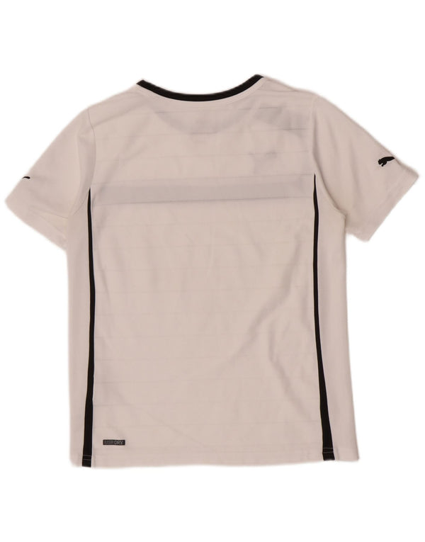 Puma Jungen T-Shirt mit normaler Grafik, 11–12 Jahre, weißes Farbblockdesign