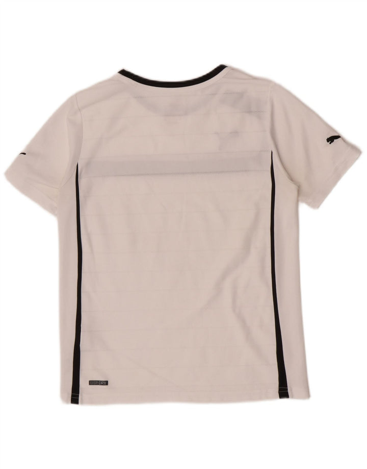 Puma Jungen T-Shirt mit normaler Grafik, 11–12 Jahre, weißes Farbblockdesign