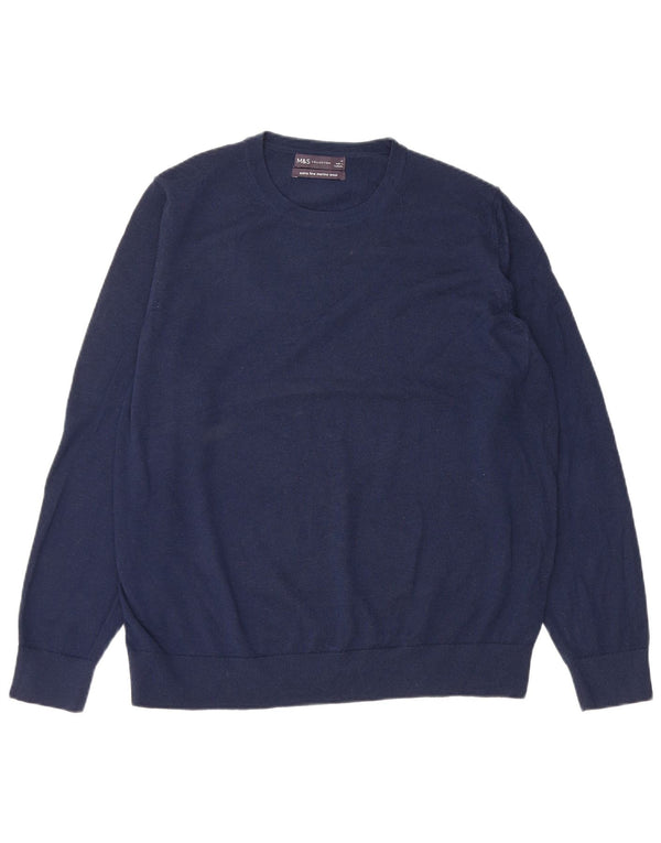 Marks & Spencer Damen-Pullover mit Rundhalsausschnitt, UK 18, XL, Marineblau