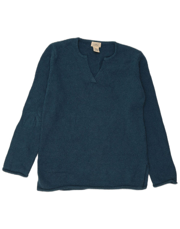 L.L.Bean Damen-Pullover, übergroß, V-Ausschnitt, UK 6, XS, Marineblau, Seide
