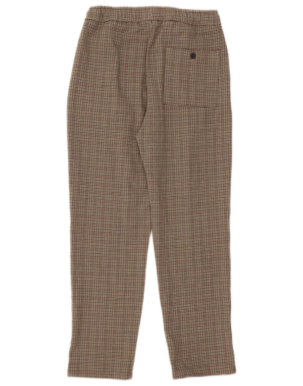 Gerade Freizeithose von Zara für Mädchen, 11–12 Jahre, W26, L25, Khaki mit Hahnentrittmuster