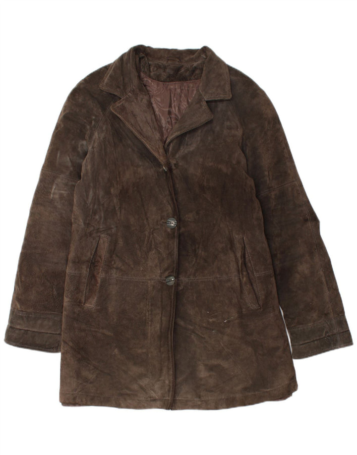 Oviesse Damen Wildledermantel IT 44 Mittelbraunes Leder