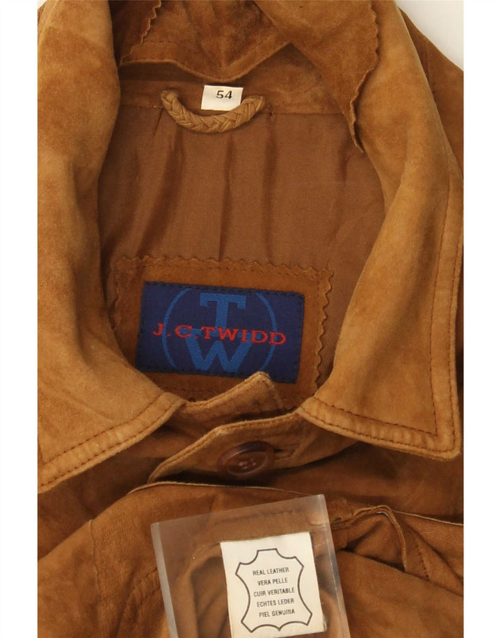 J. C. Twidd Herren Wildledermantel IT 54 2XL Beige Leder