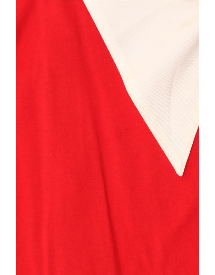 Benetton Damen-Blusenoberteil, UK-Größe 44, Mittelrot, Farbblock