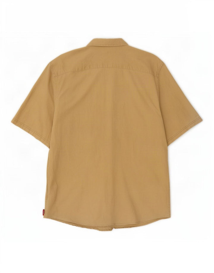 Wrangler Herren Kurzarmhemd XL Beige Baumwolle