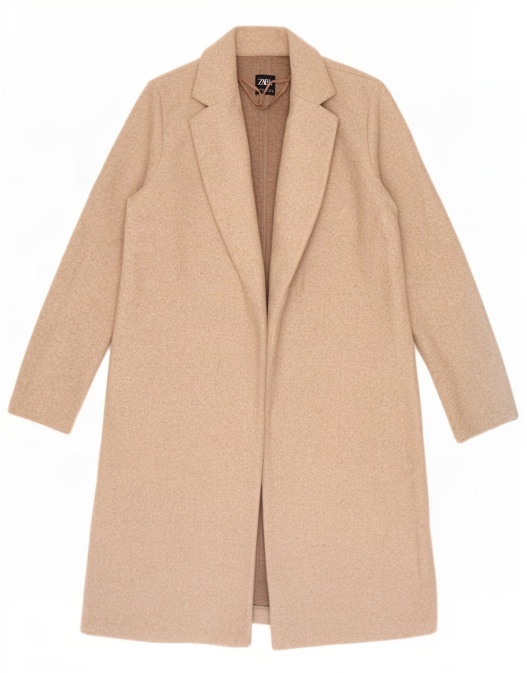 Zara Damen Mantel UK 14 Medium Beige Polyester