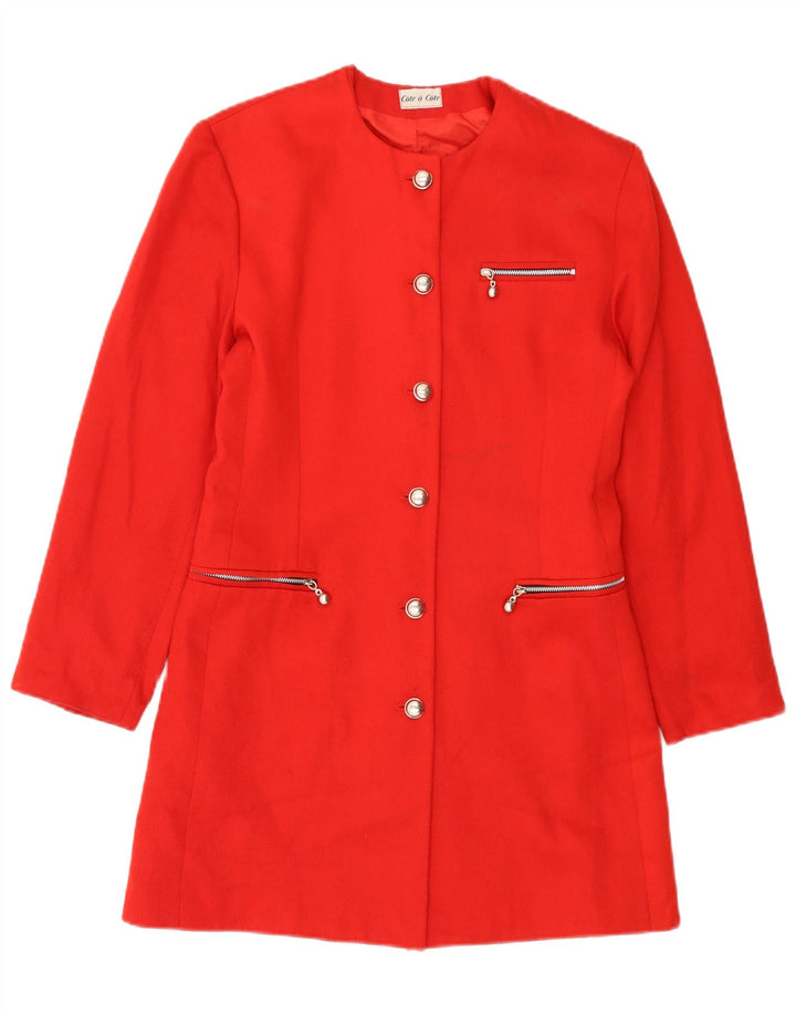 Cote A Cote Damen Longline 6-Knopf-Blazer-Jacke, UK 10, Größe S, Rot