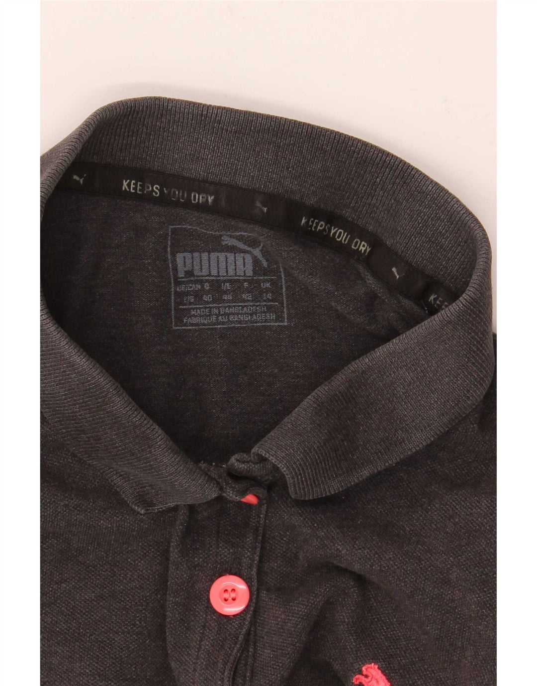 Puma Damen Kurzarm-Poloshirt mit normaler Passform, UK 14, Mittelgrau