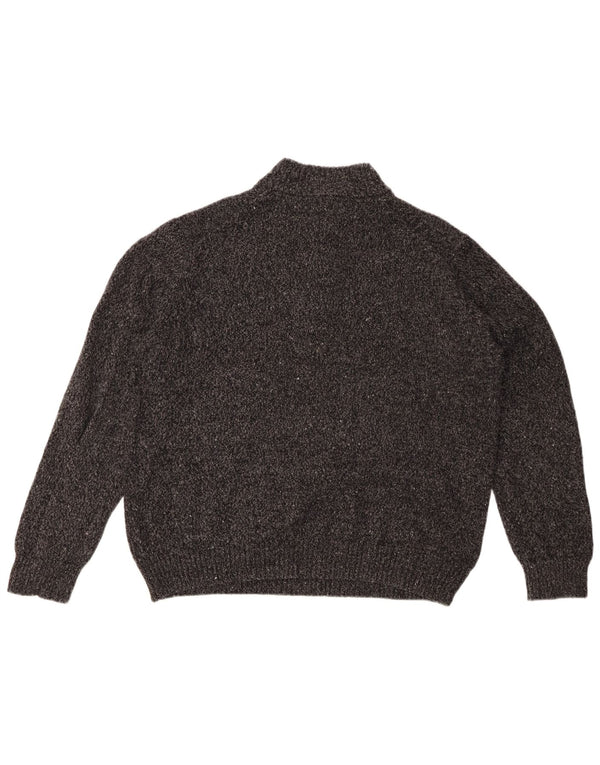 Izod Damen-Pullover mit Knopfkragen, UK 20 2XL, grau geflecktes Acryl